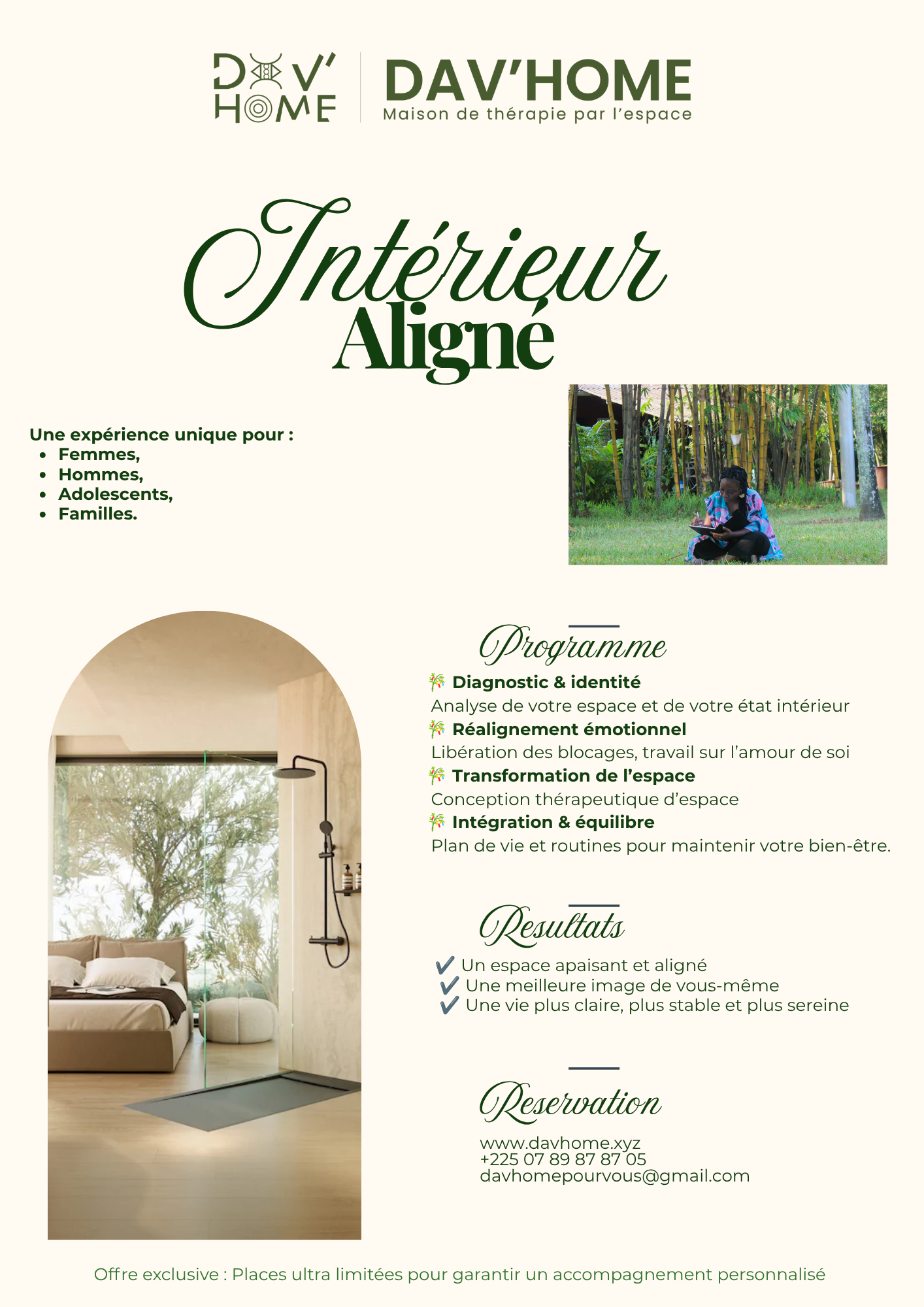 Intérieur Aligné — pour femmes, hommes, adolescents et familles